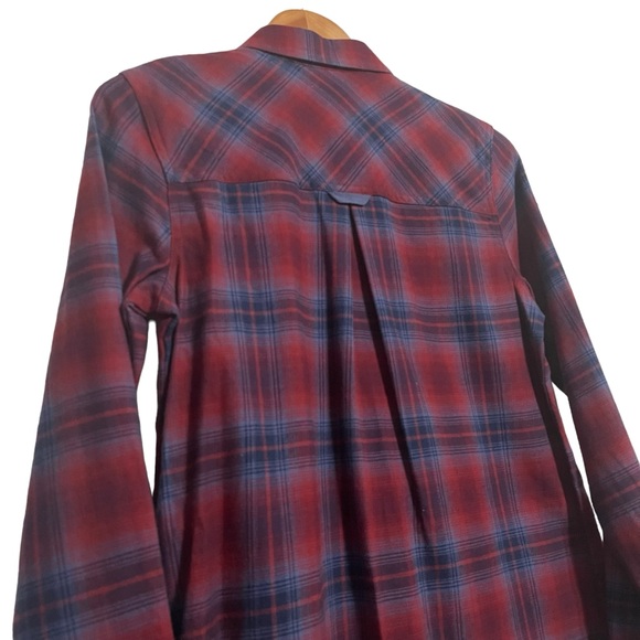 BASS OUTDOOR Women's Expedition Stretch Cotton Flannel Shirt Oxblood XS - Picture 6 of 8